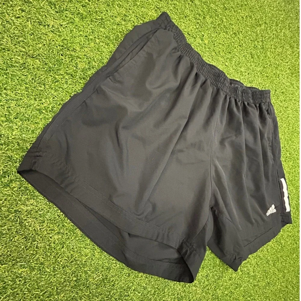Adidas Men Black Running Short 5 Inch Inseam XL Reflective Athletic Gym Training